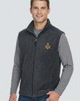 Masonic Men's Embroidered Fleece Full-Zip Vest