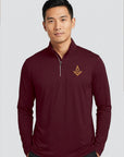 Men's Embroidered Pique Quarter-Zip Shirt