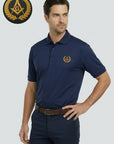 Gold Grand Lodge Wreathed Square And Compass Polo