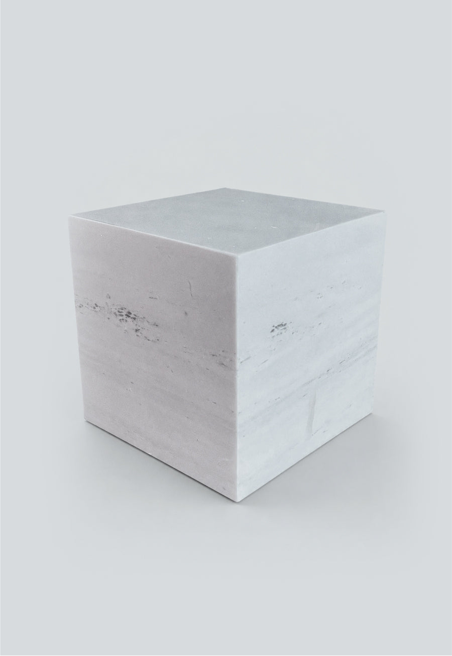 6" White Marble Stone Cube
