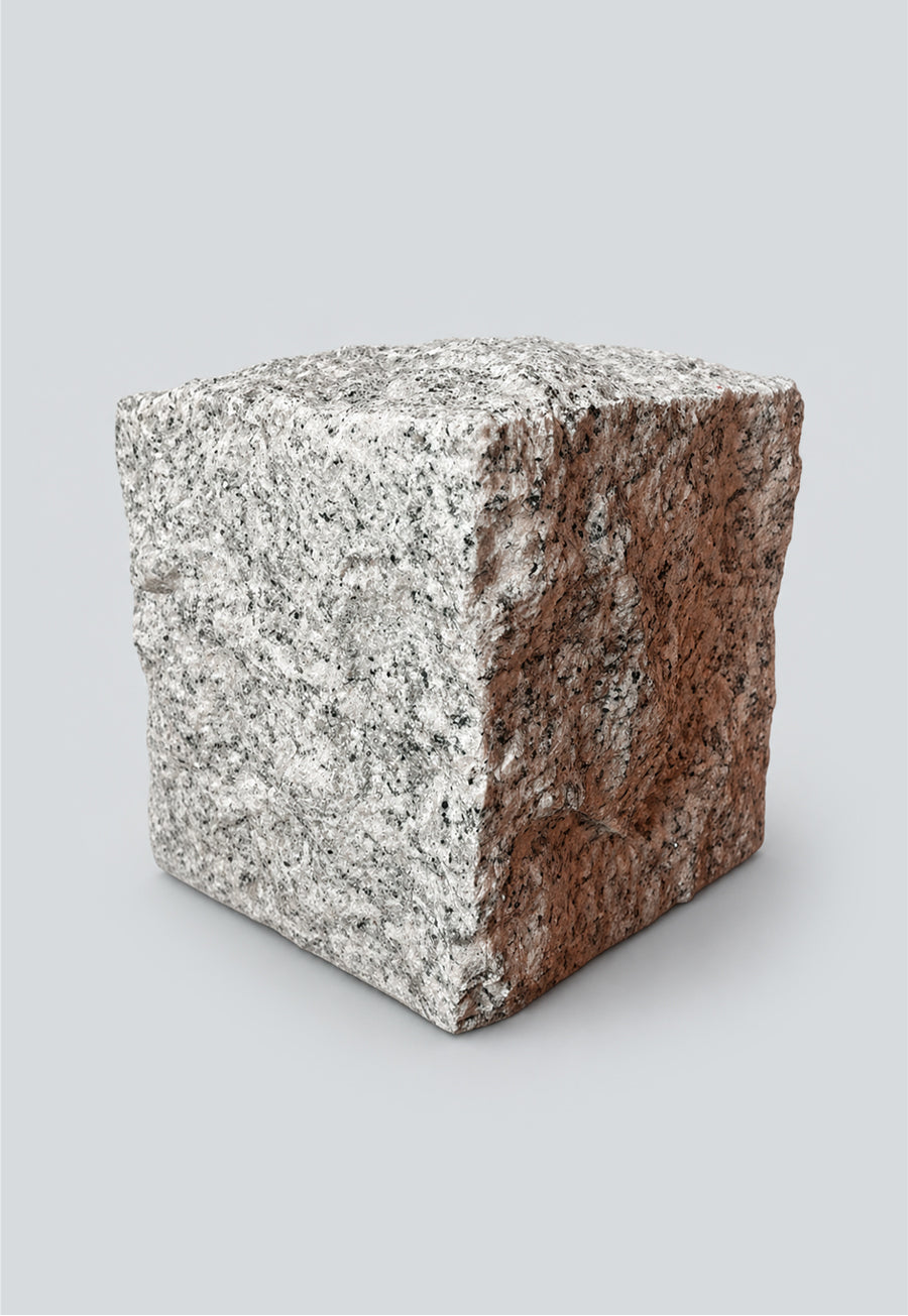 6" White Rough Marble Stone Masonic Cube