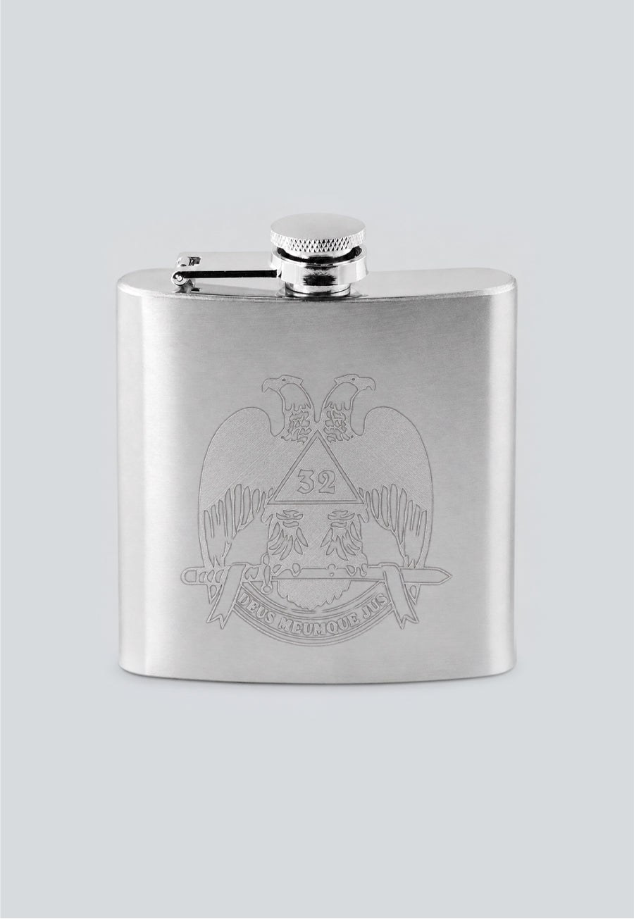 Laser Engraved 32nd Degree Scottish Rite 6oz Masonic Flask