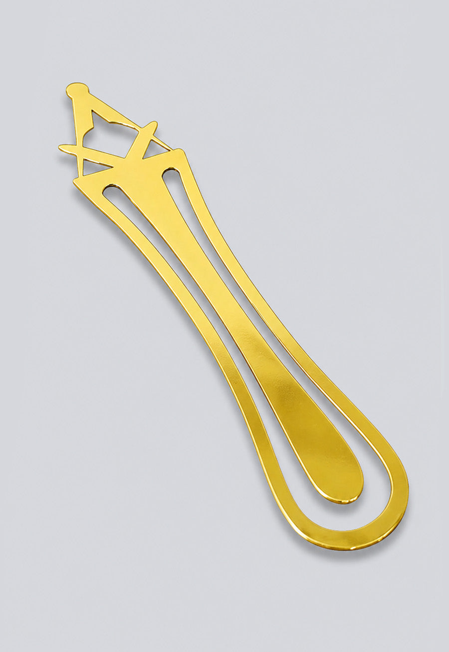 Square &amp; Compass Gold Metallic Bookmark