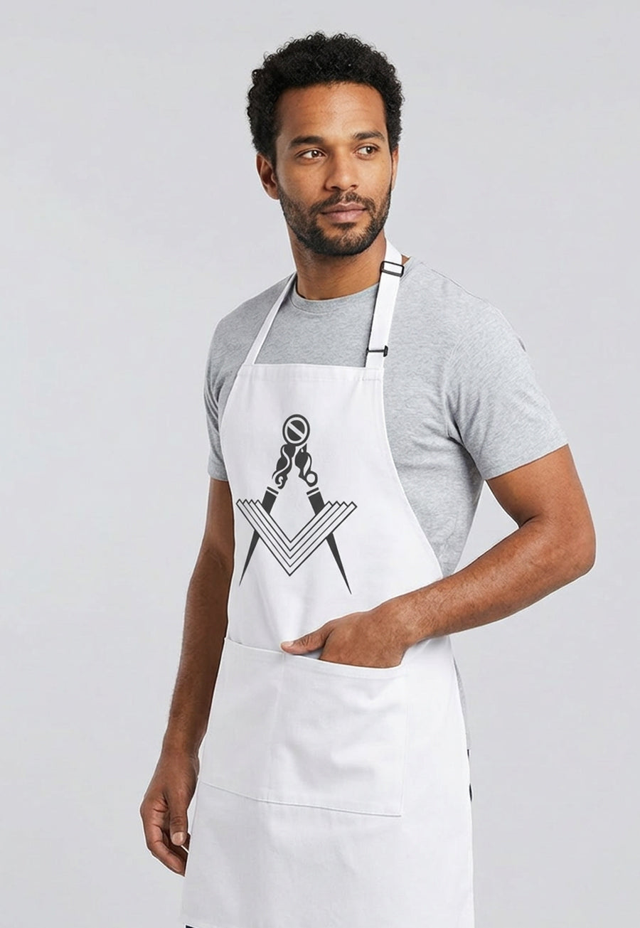 Square &amp; Compass Masonic Cooking Kitchen Apron