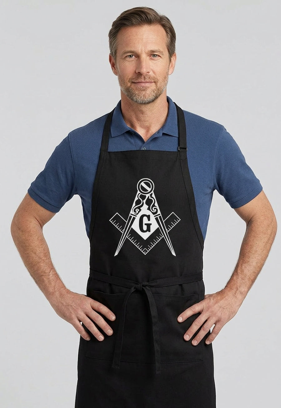 Traditional Square &amp; Compass Cooking Kitchen Apron