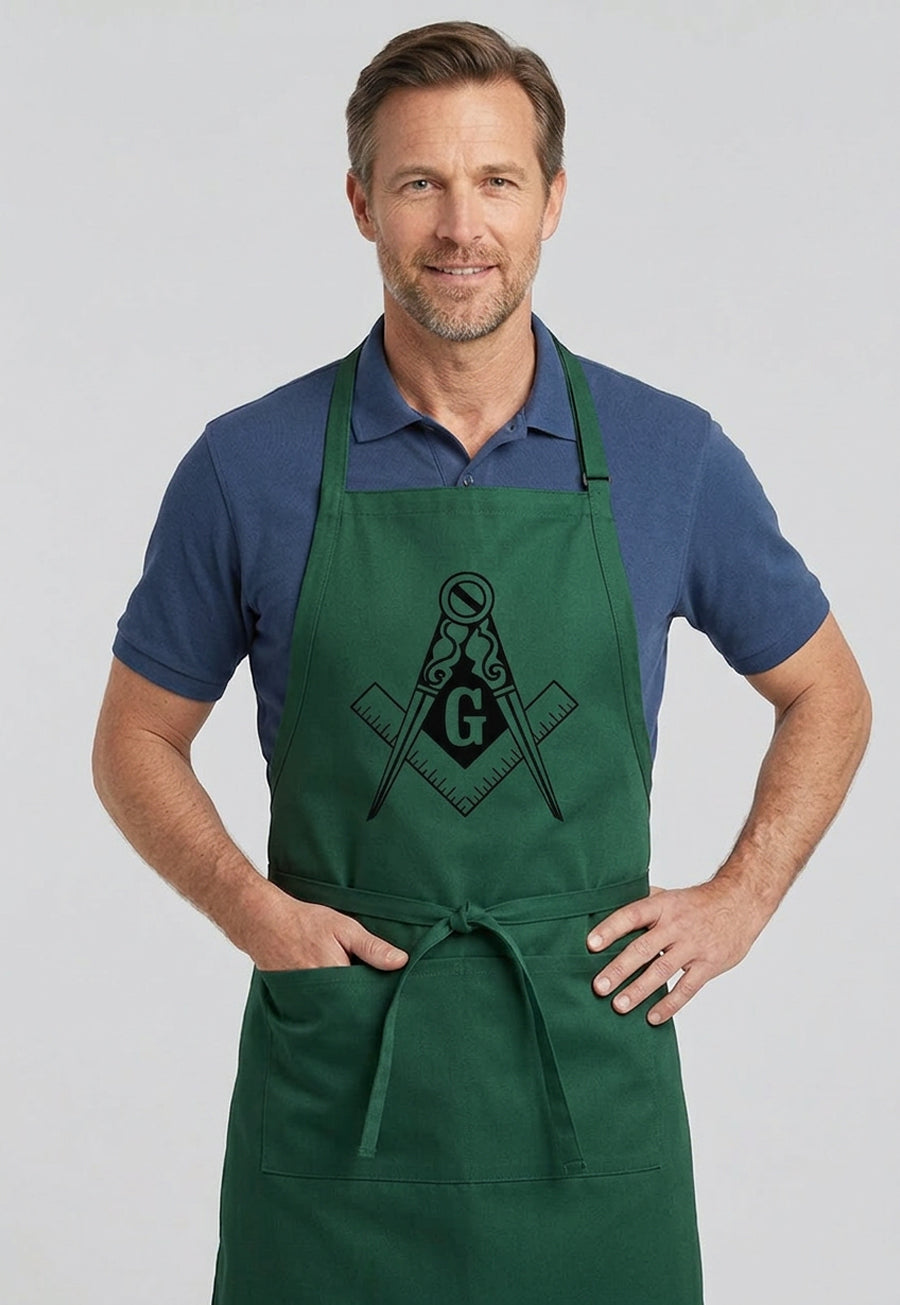 Traditional Square &amp; Compass Cooking Kitchen Apron