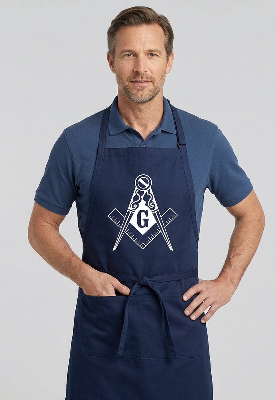 Traditional Square &amp; Compass Cooking Kitchen Apron