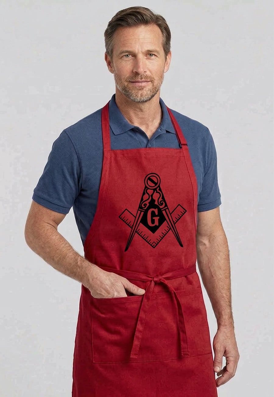 Traditional Square &amp; Compass Cooking Kitchen Apron