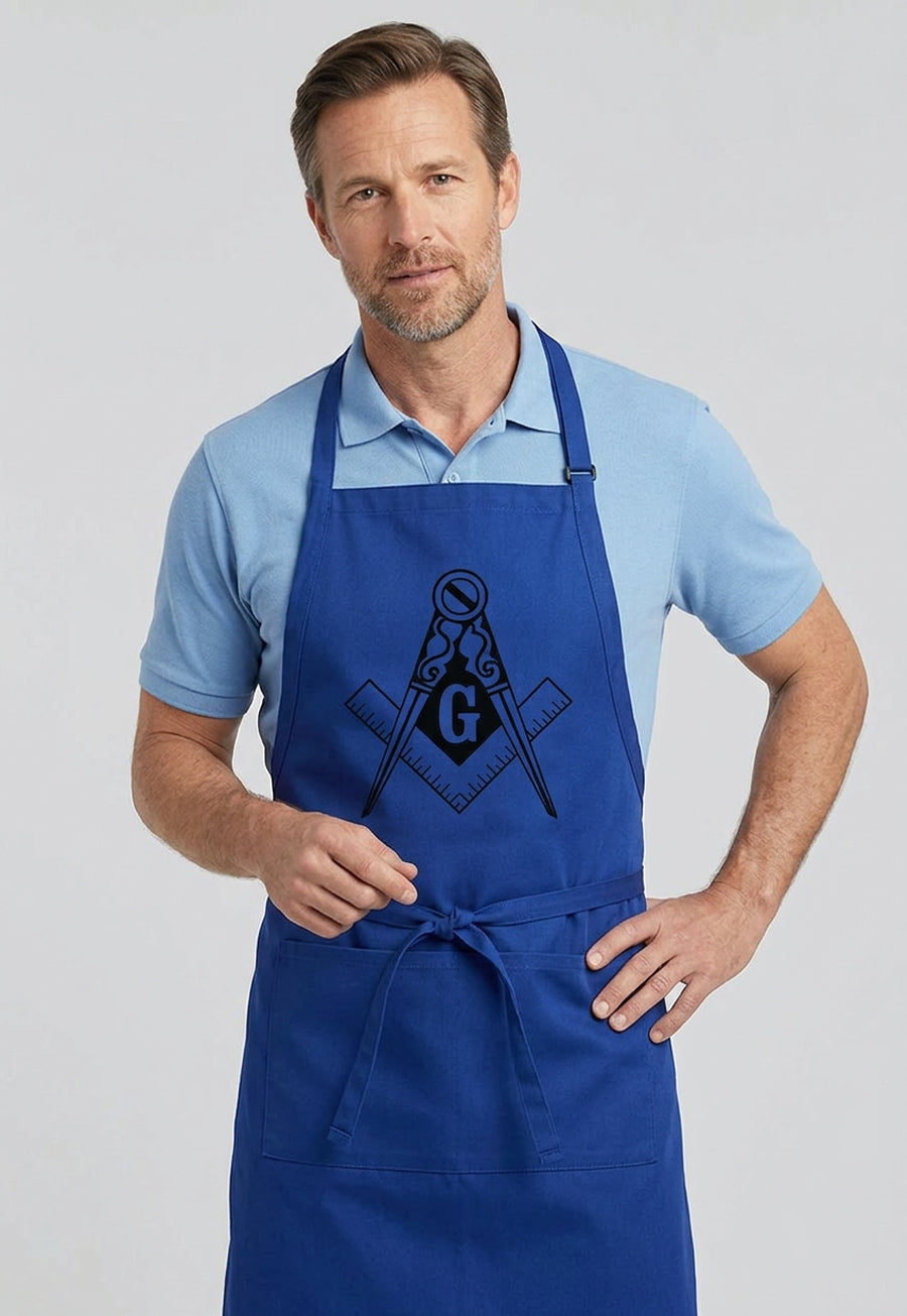 Traditional Square &amp; Compass Cooking Kitchen Apron