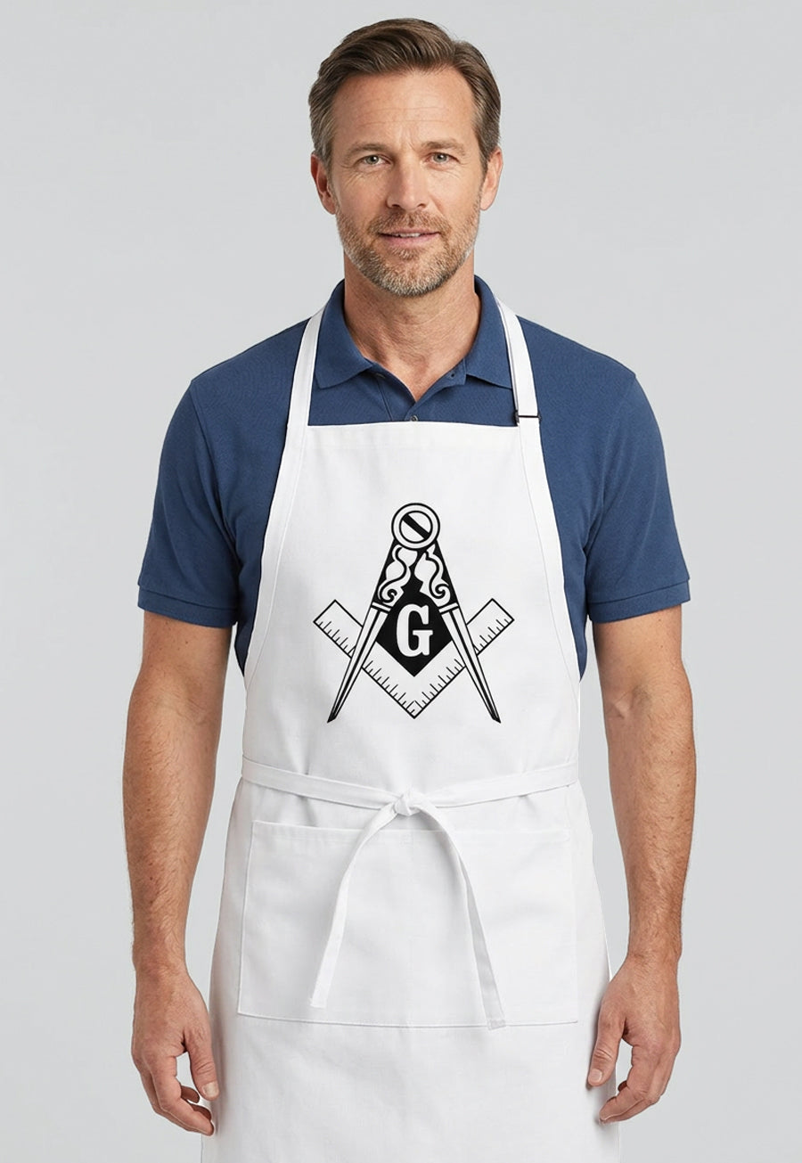 Traditional Square &amp; Compass Cooking Kitchen Apron
