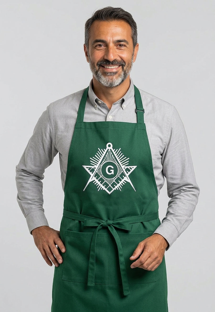 Sunburst Square &amp; Compass Masonic Cooking Kitchen Apron