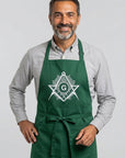 Sunburst Square & Compass Masonic Cooking Kitchen Apron