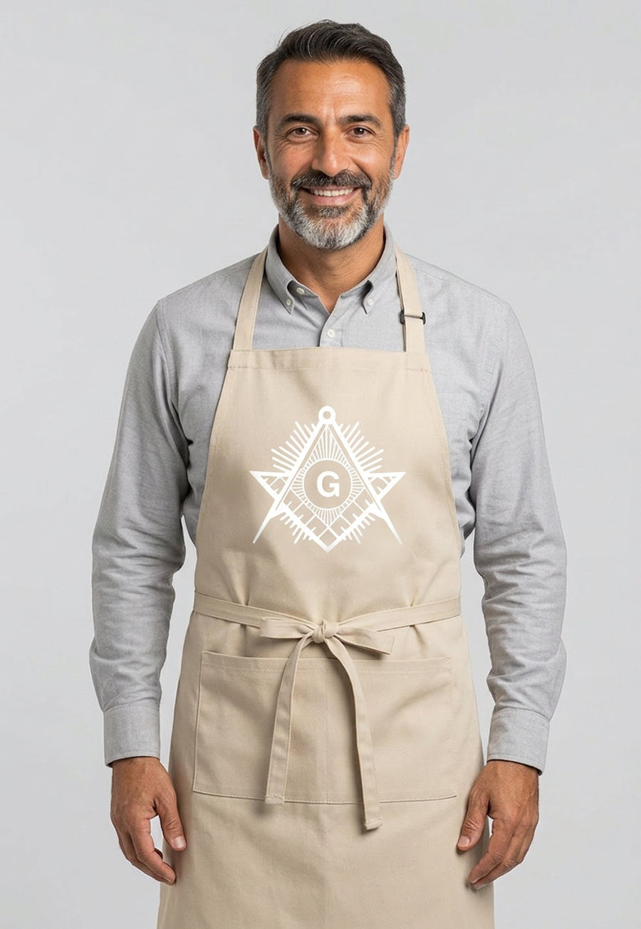 Sunburst Square &amp; Compass Masonic Cooking Kitchen Apron