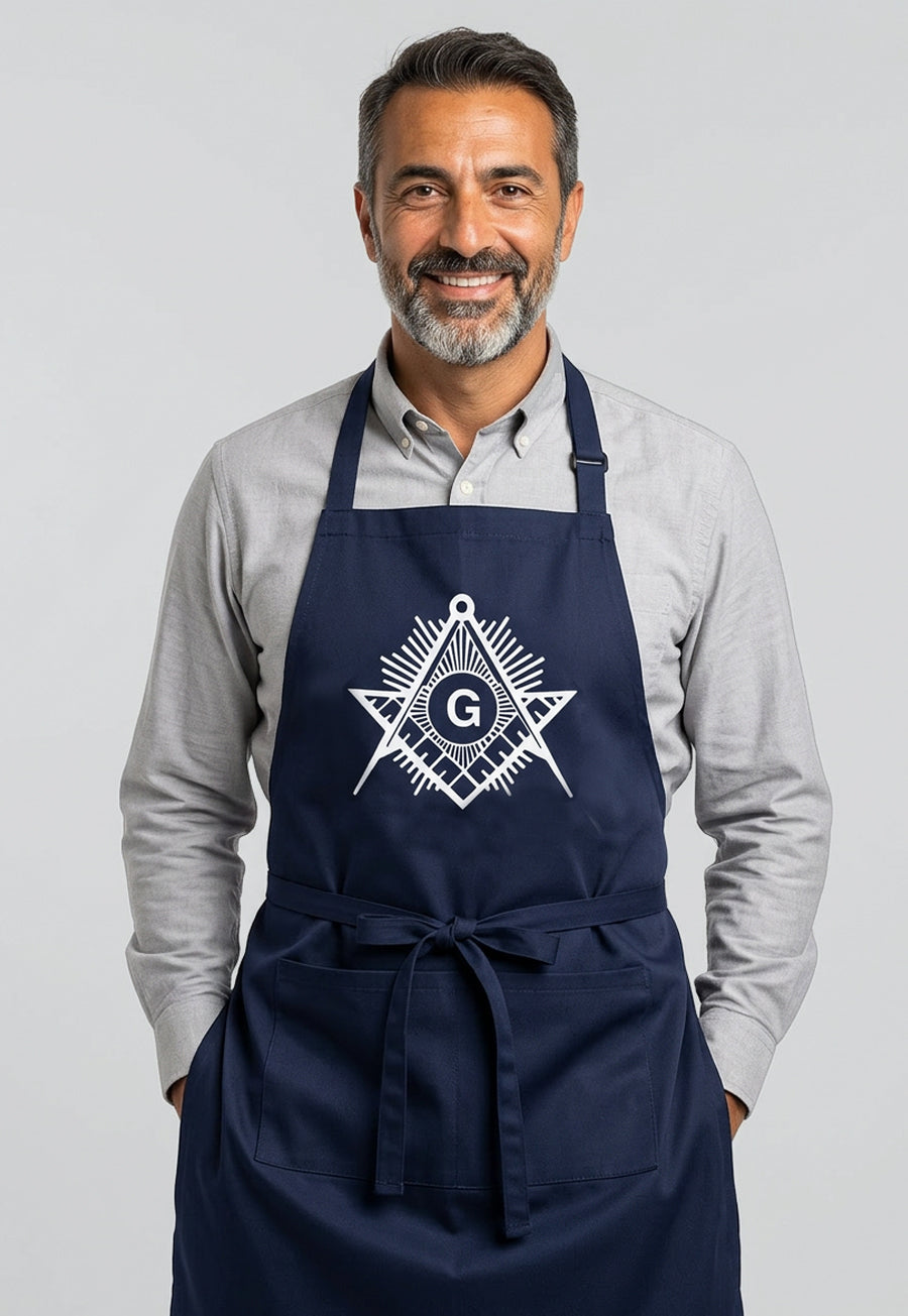 Sunburst Square &amp; Compass Masonic Cooking Kitchen Apron