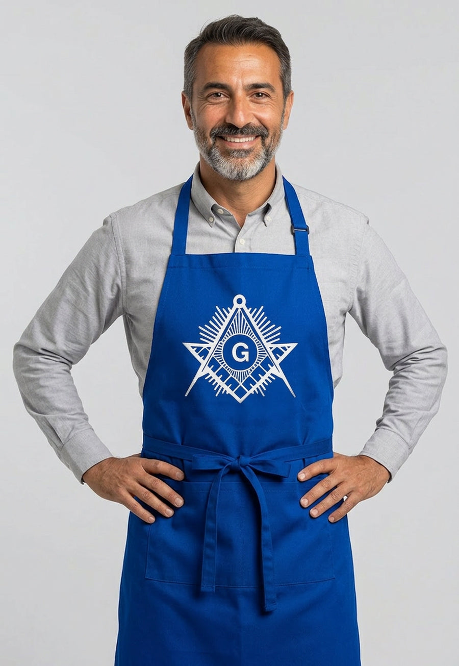 Sunburst Square &amp; Compass Masonic Cooking Kitchen Apron