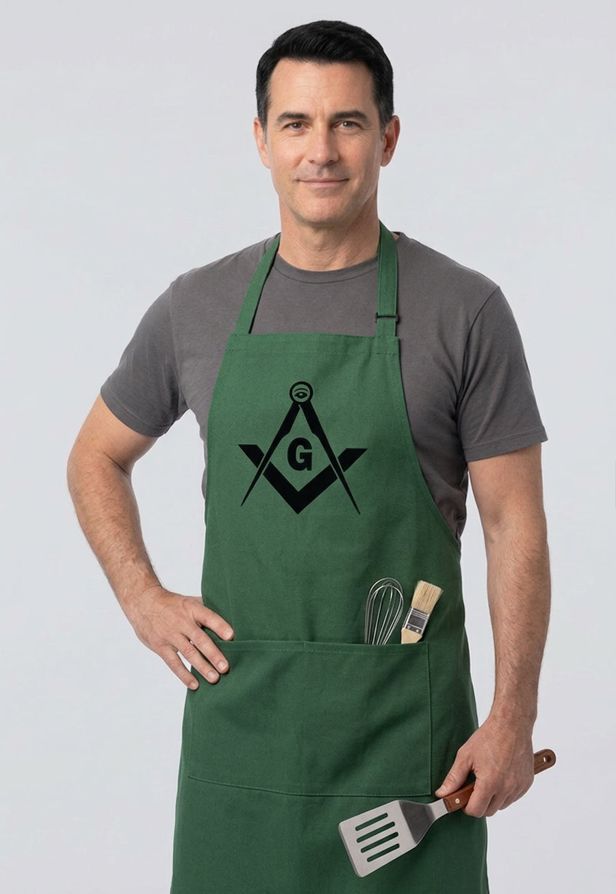 All Seeing Eye Square &amp; Compass Cooking Kitchen Apron
