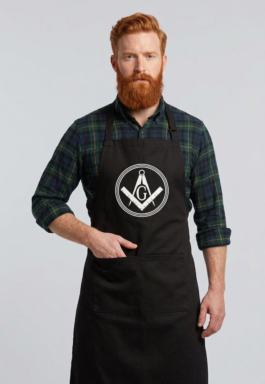 Filled Circle Square &amp; Compass Cooking Kitchen Apron