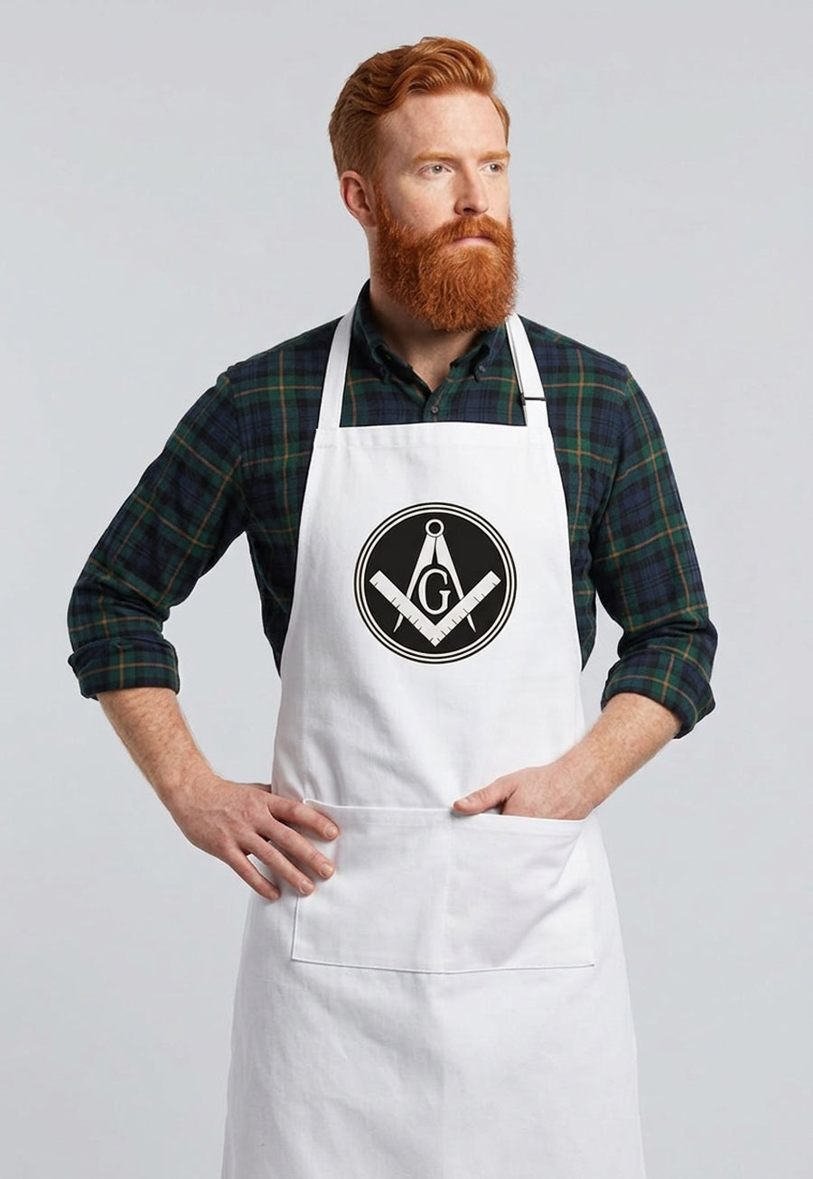 Filled Circle Square &amp; Compass Cooking Kitchen Apron