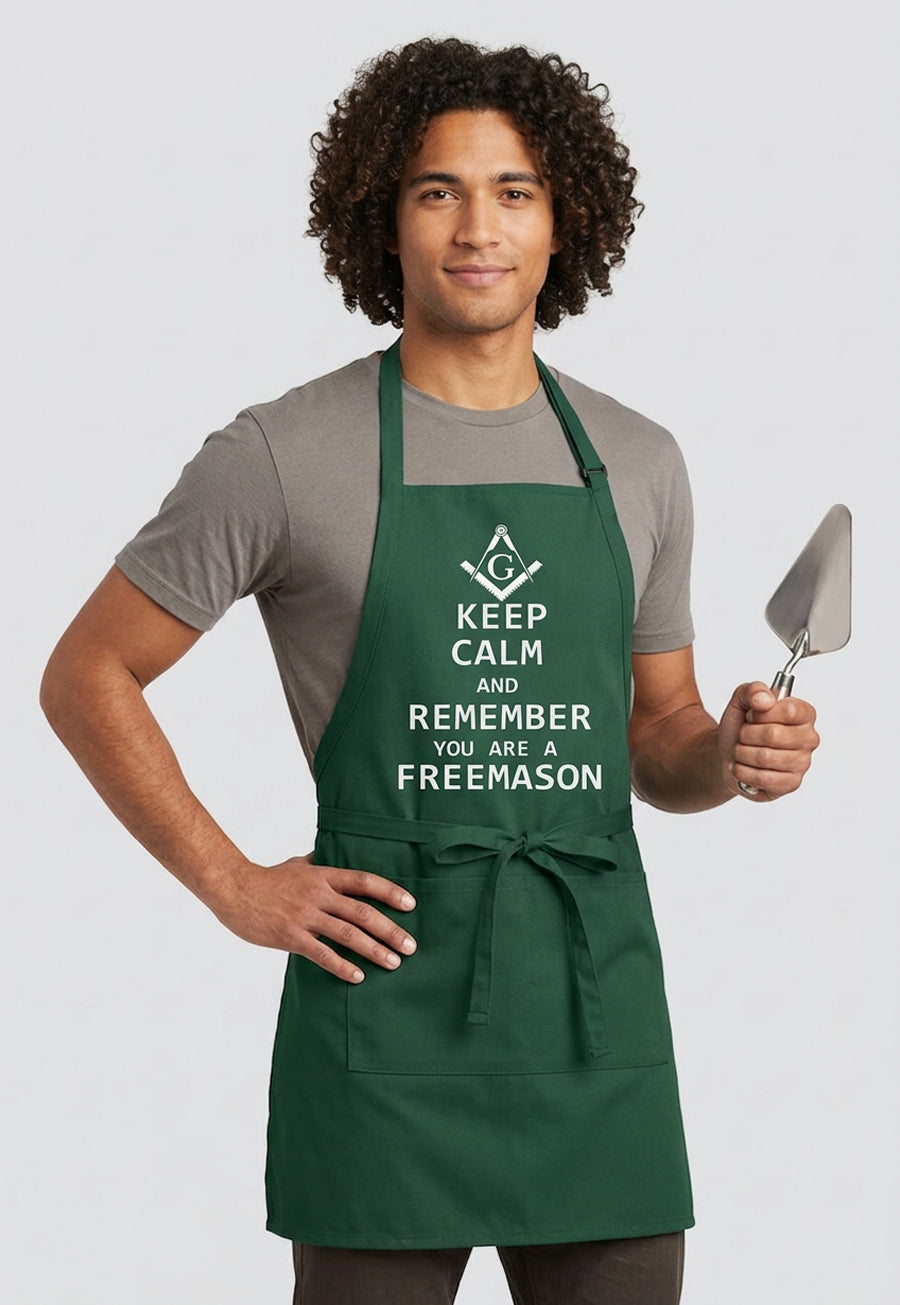 Keep Calm and Remember You are a Freemason Cooking Kitchen Apron
