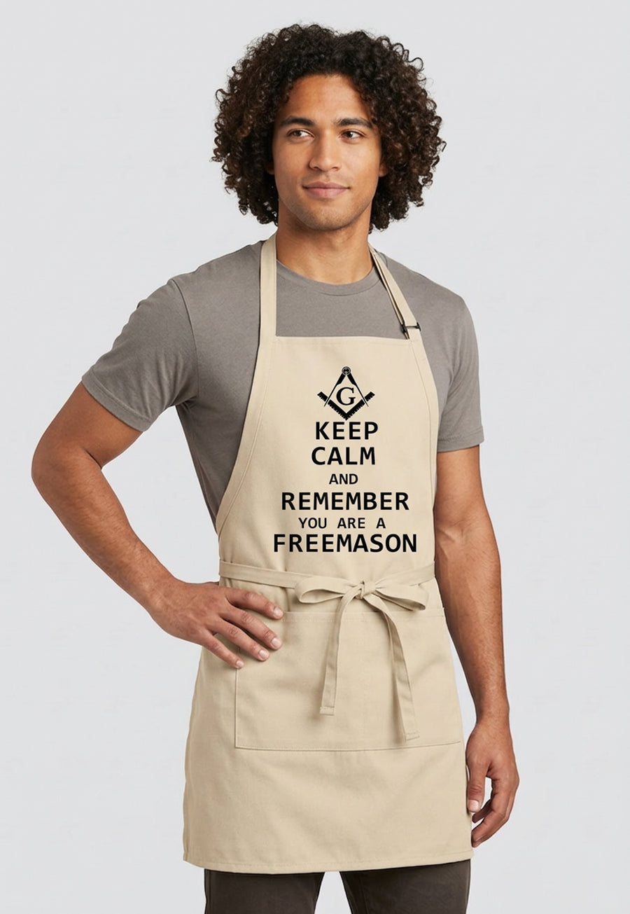 Keep Calm and Remember You are a Freemason Cooking Kitchen Apron