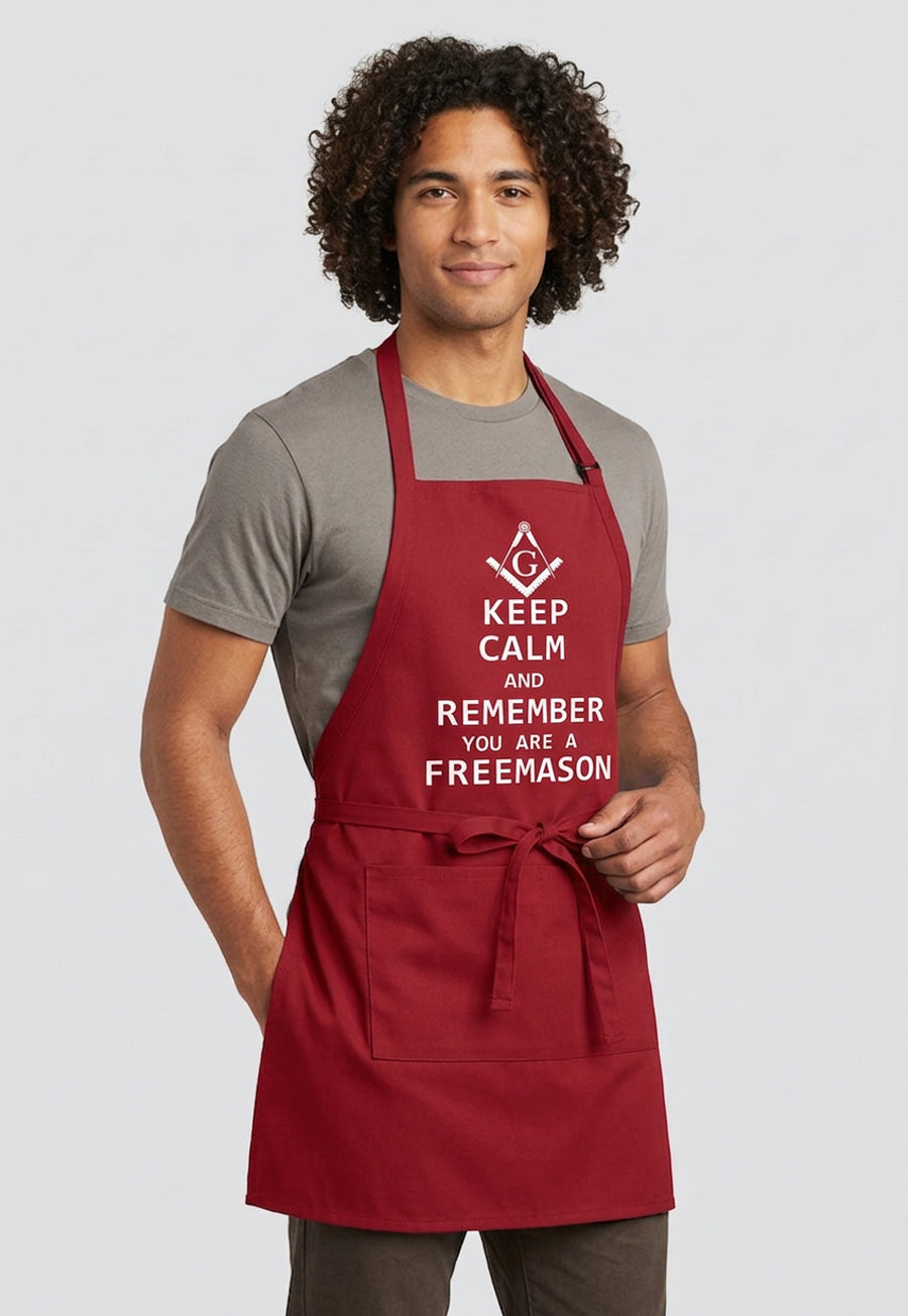Keep Calm and Remember You are a Freemason Cooking Kitchen Apron