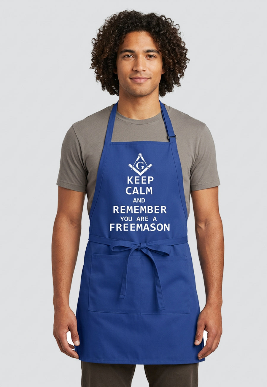Keep Calm and Remember You are a Freemason Cooking Kitchen Apron