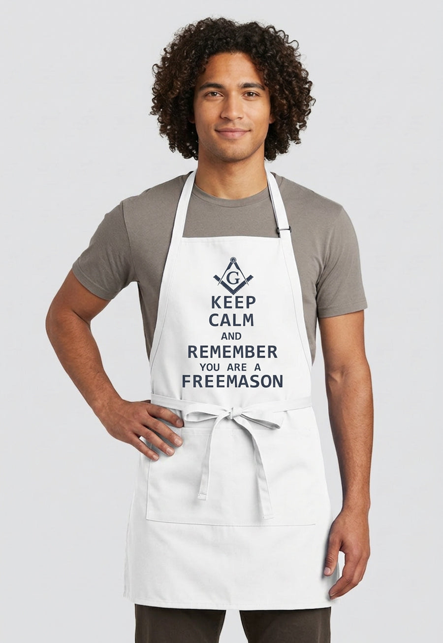 Keep Calm and Remember You are a Freemason Cooking Kitchen Apron