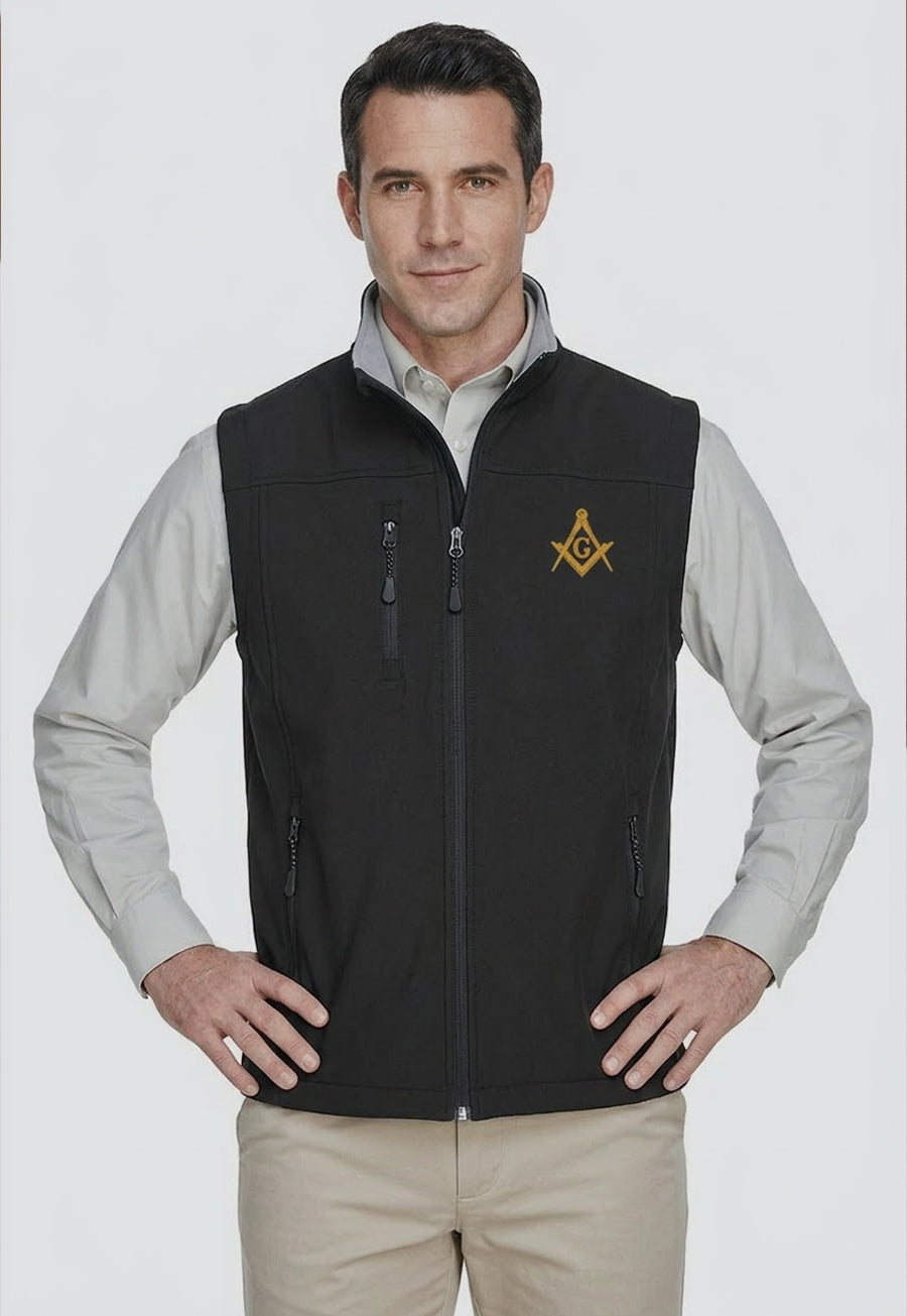 Masonic Men's Embroidered Masonic Soft Shell Vest *Pick Your Design*