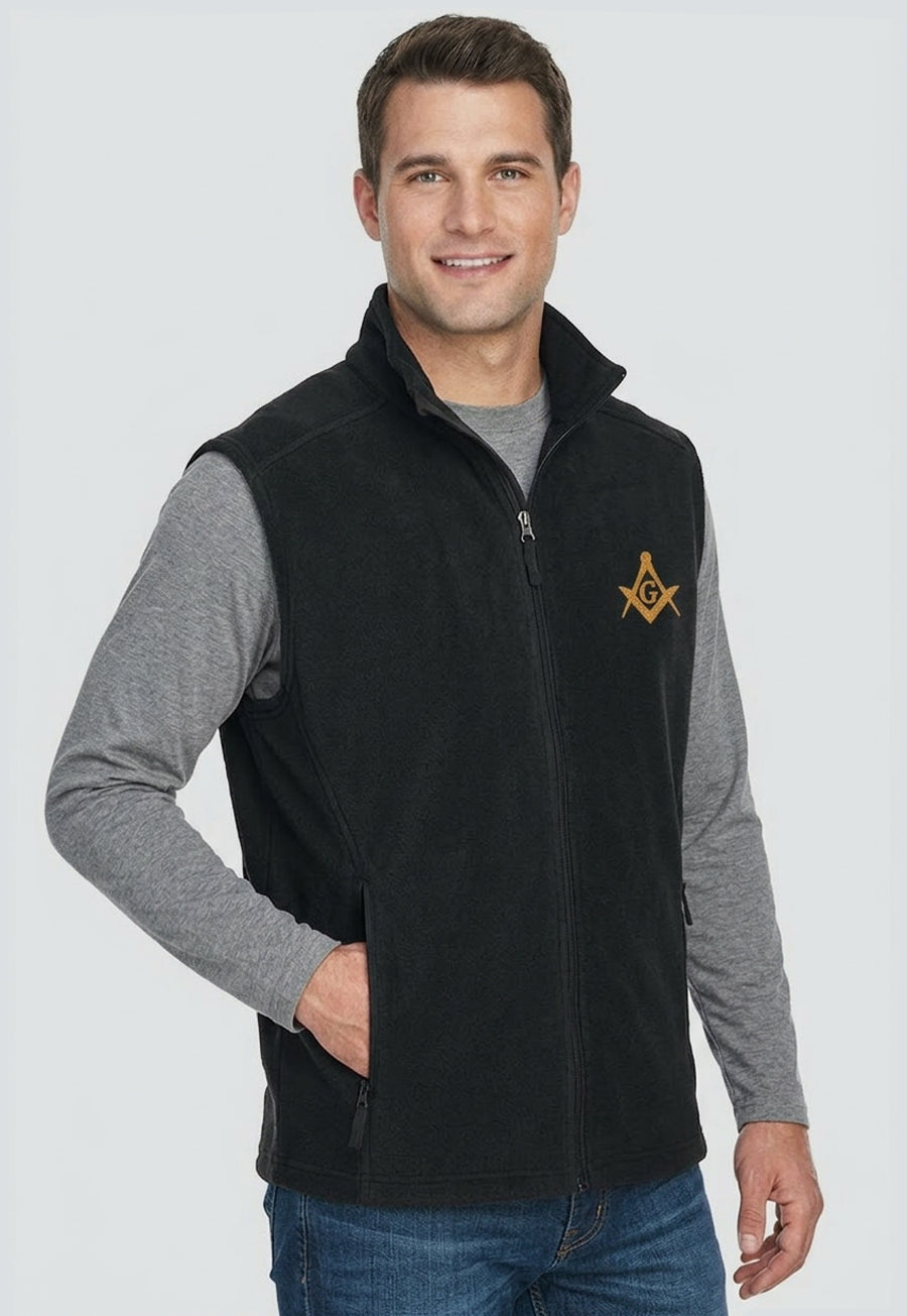 Masonic Men's Embroidered Fleece Full-Zip Vest