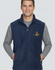 Masonic Men's Embroidered Fleece Full-Zip Vest