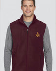 Masonic Men's Embroidered Fleece Full-Zip Vest