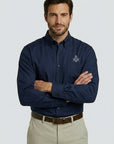 Silver Square & Compass Long Sleeve Button-Down