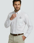 Silver Square & Compass Long Sleeve Button-Down