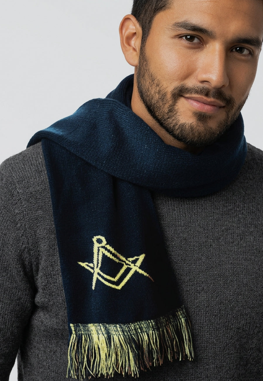 Simple Square and Compass Masonic Scarf
