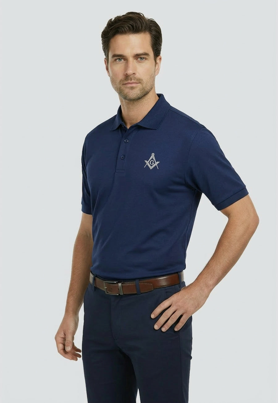 Silver Square And Compass Polo