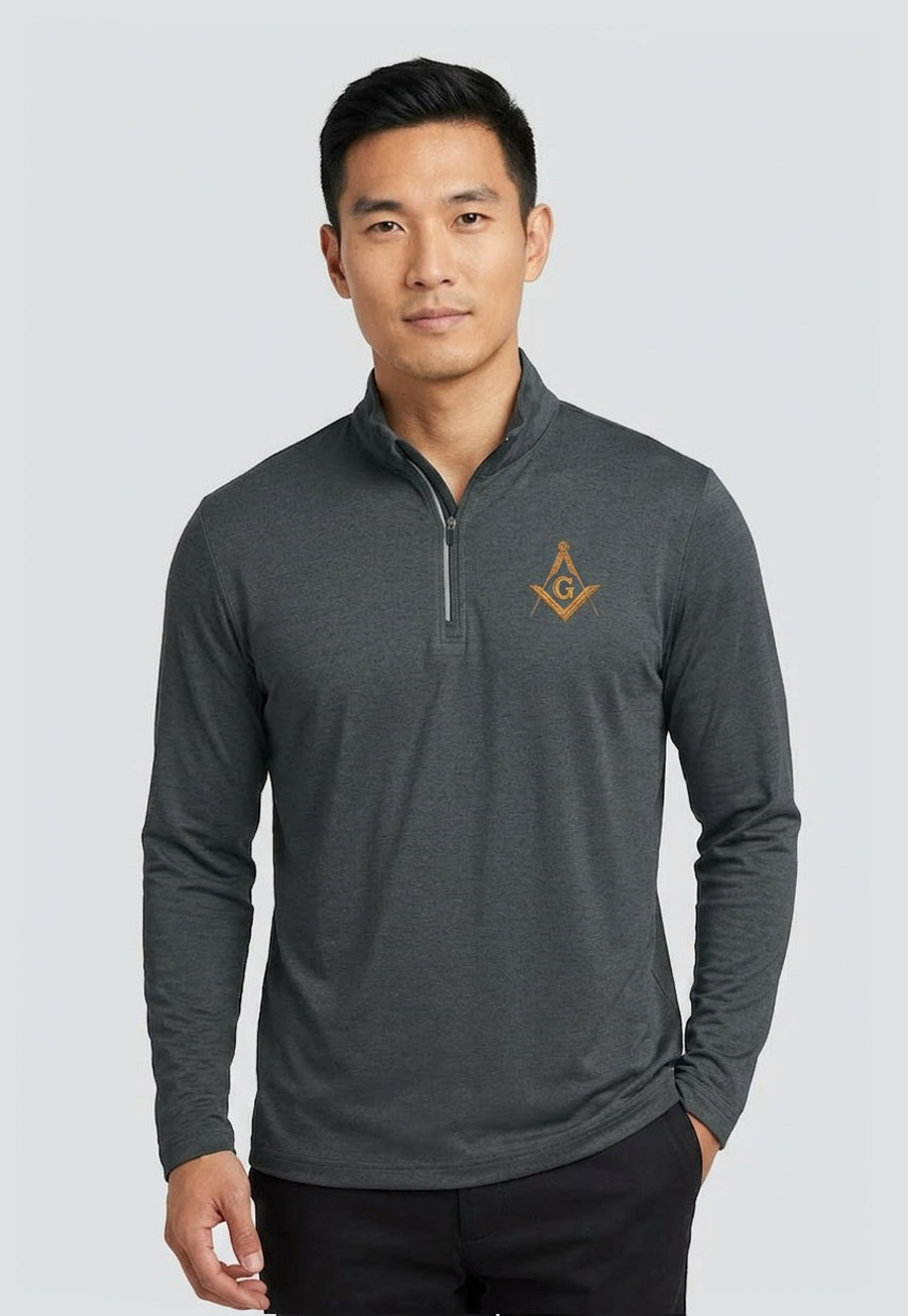Men's Embroidered Pique Quarter-Zip Shirt