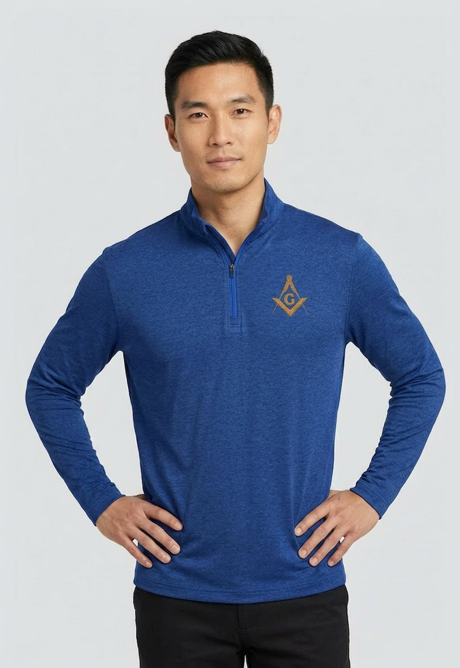 Men's Embroidered Pique Quarter-Zip Shirt