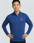 Men's Embroidered Pique Quarter-Zip Shirt