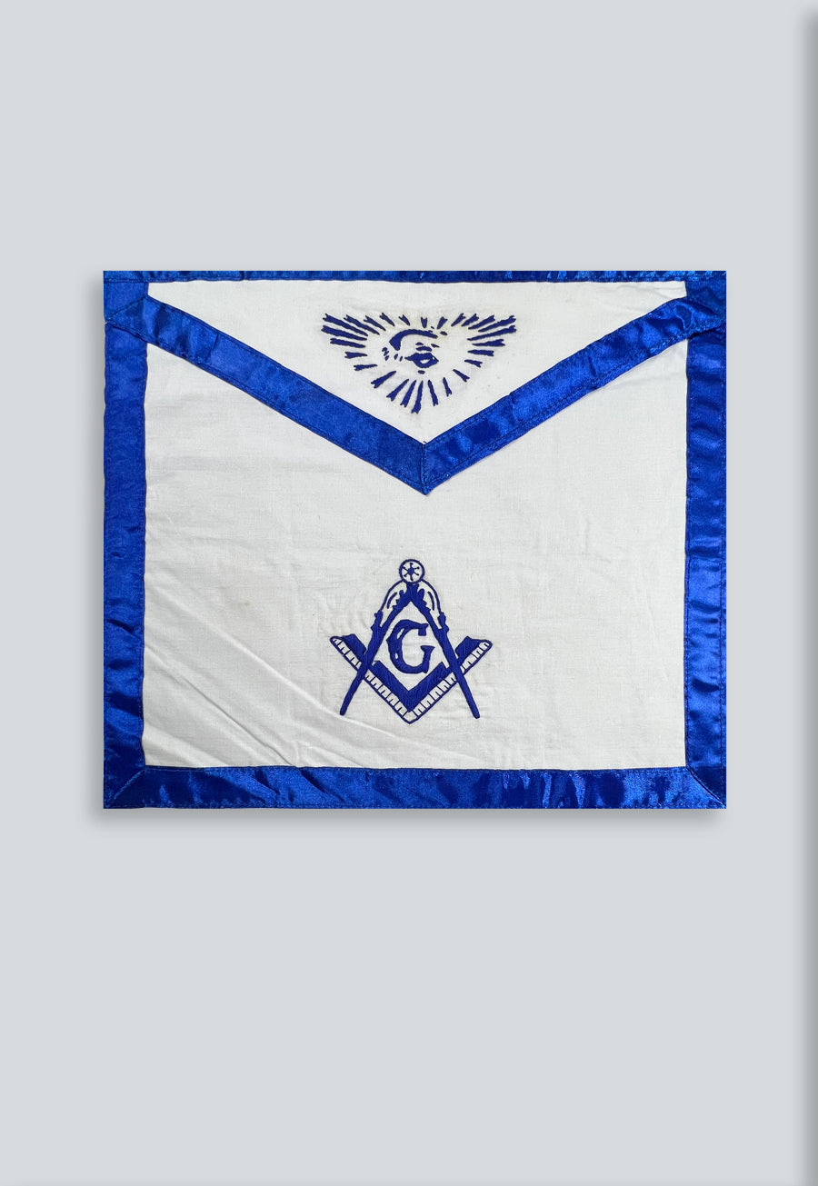 Master Mason Cloth Duck Cotton Masonic Apron - [Blue &amp; White]