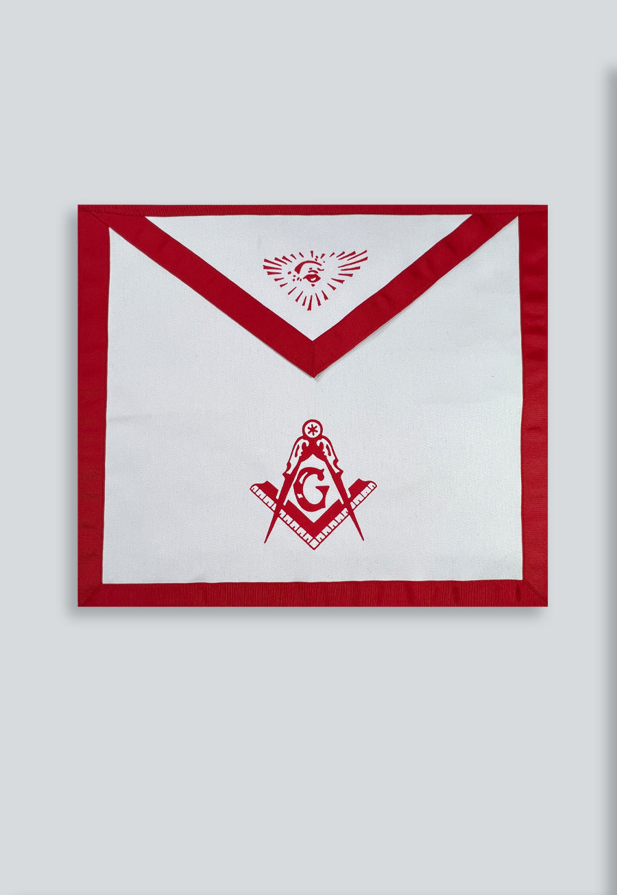 Master Mason Cloth Duck Cotton Masonic Apron - [Red &amp; White]