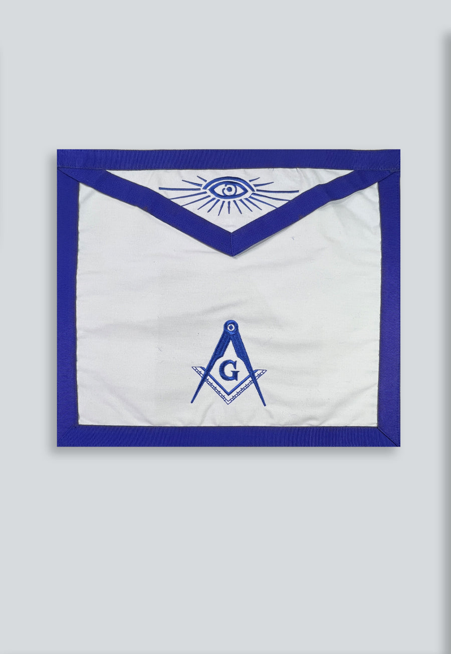 Master Mason Cloth Masonic Apron - [Blue &amp; White]
