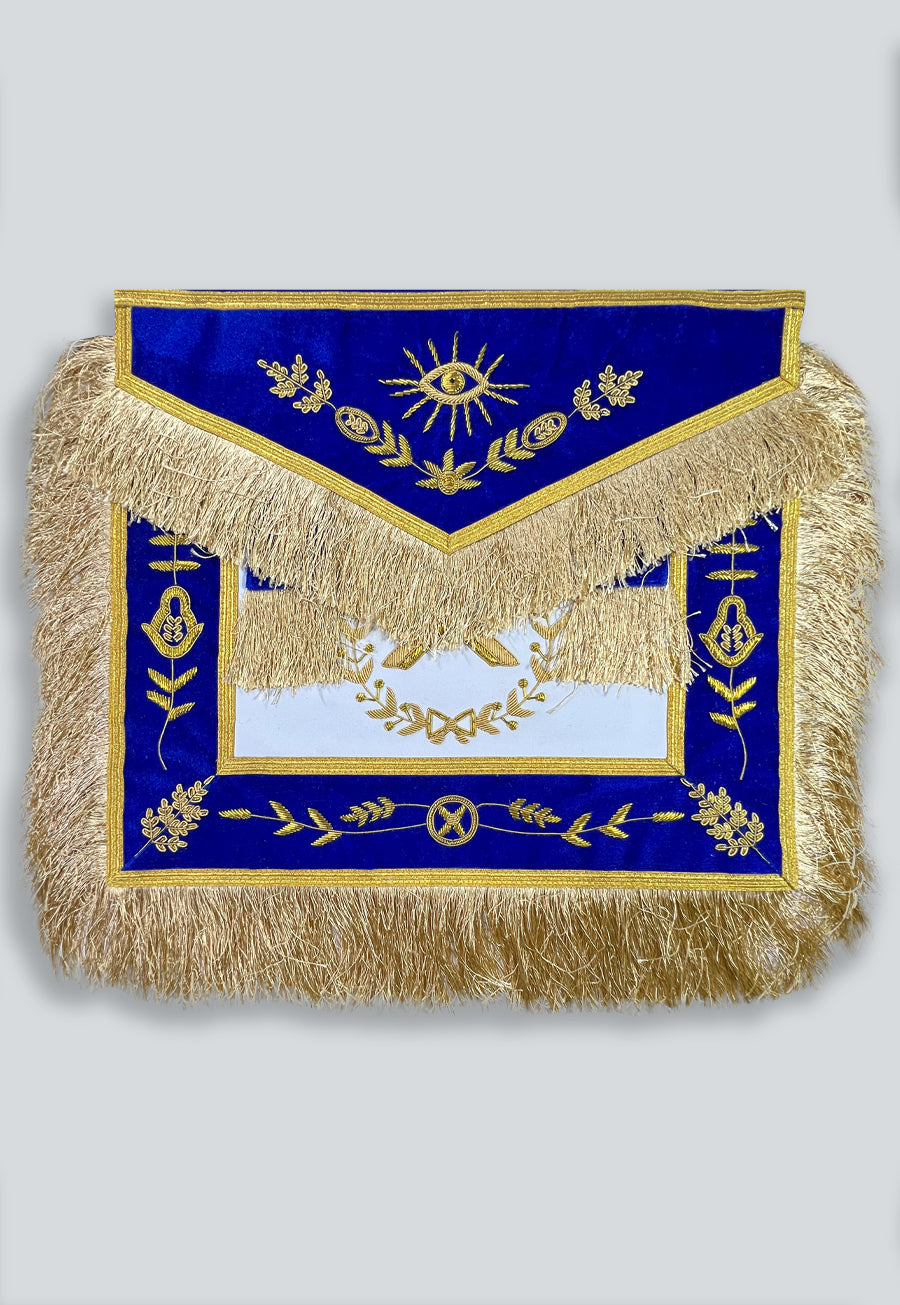 Grand Lodge Master with Blue Velvet Masonic Apron - [Blue & Gold]