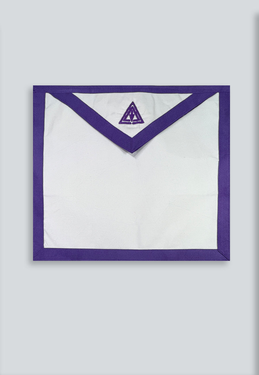 Cryptic Council Purple Duck Cotton Cloth Masonic Apron - [Purple &amp; White]