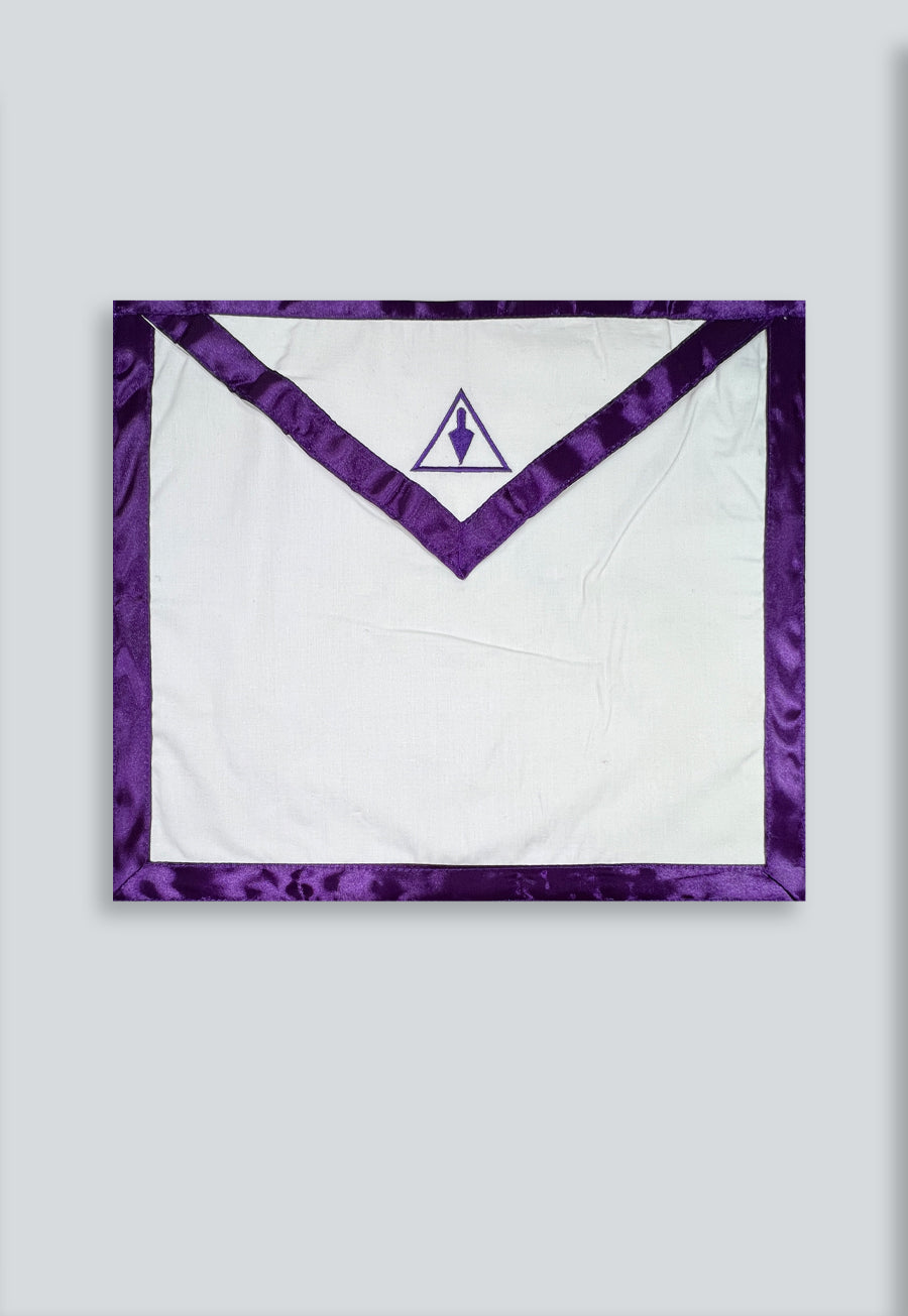 Cryptic Council with Purple Satin Masonic Apron - [Purple &amp; White]