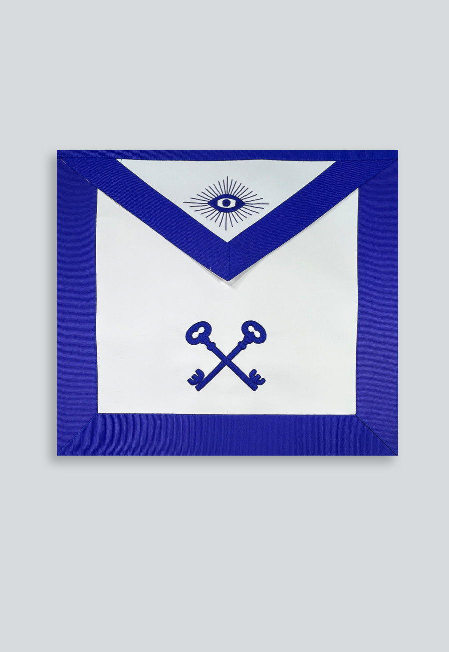 Treasurer Masonic Officer Apron - [Blue &amp; White]