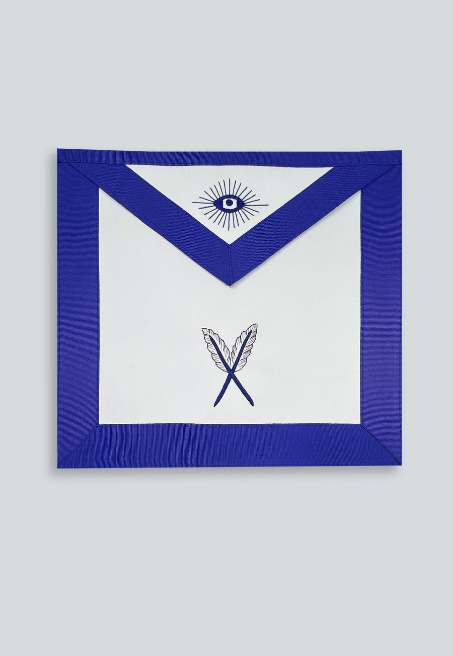 Secretary Masonic Officer Apron - [Blue &amp; White]