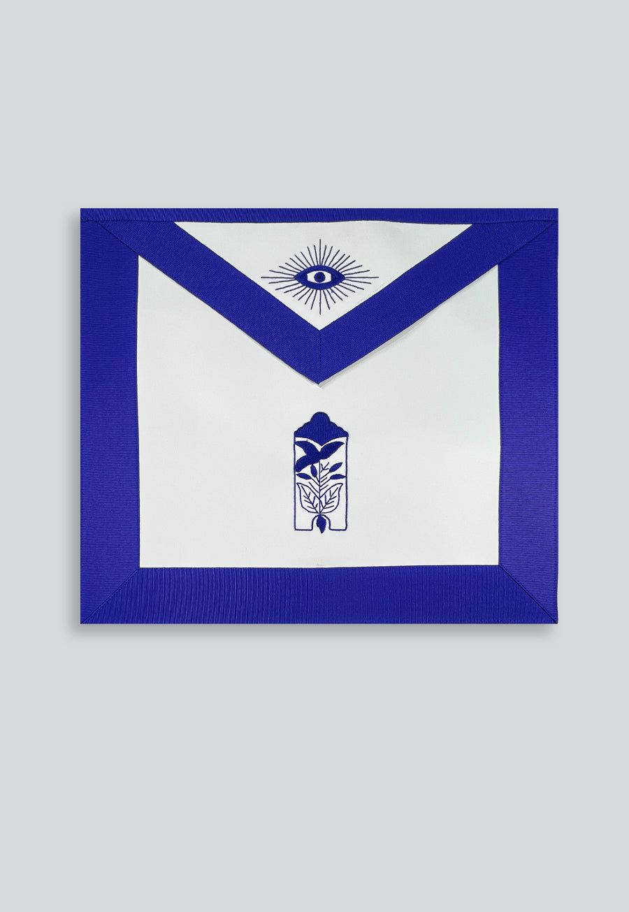 Junior Warden Masonic Officer Apron - [Blue &amp; White]