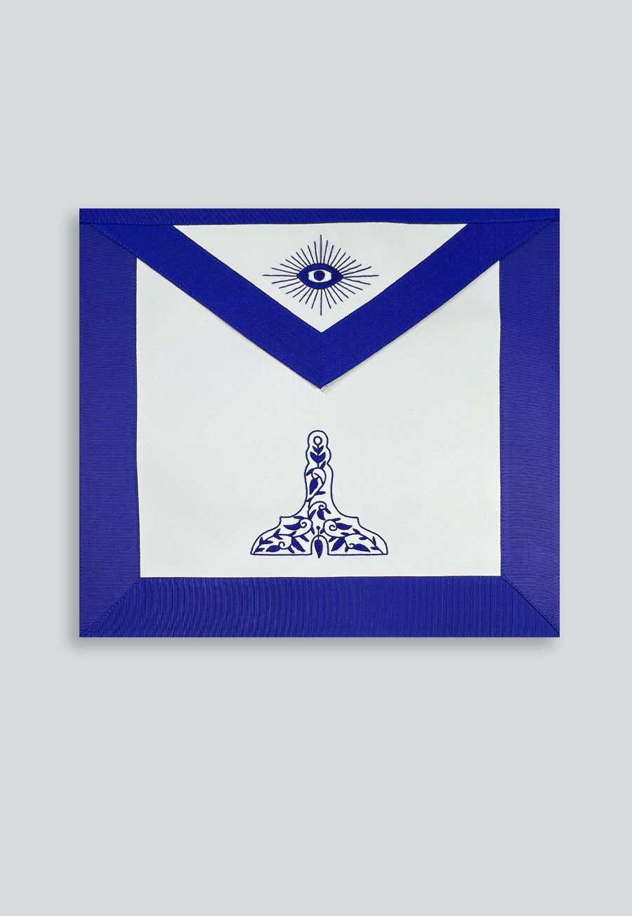 Senior Warden Masonic Officer Apron - [Blue &amp; White]