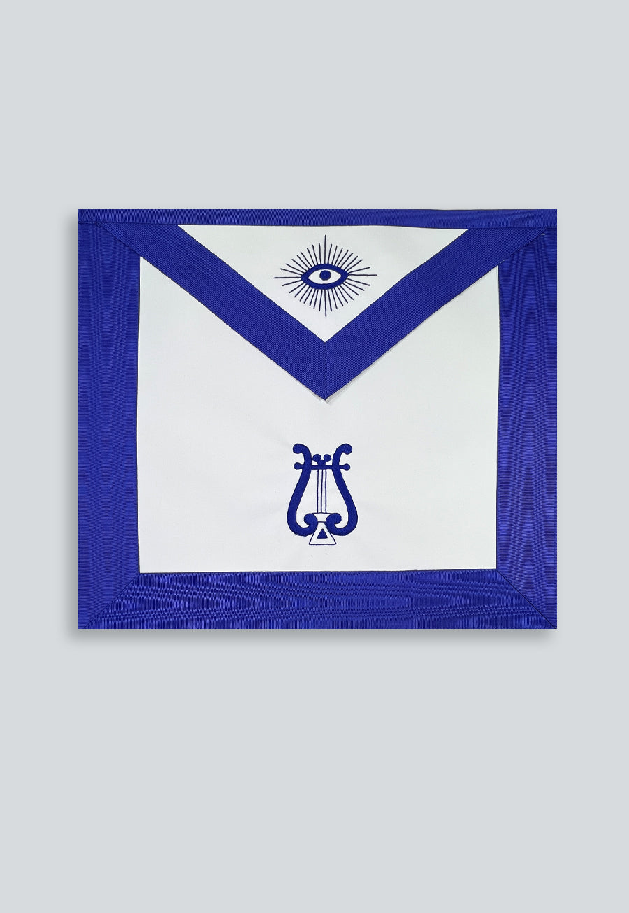 Musician Masonic Officer Apron - [Blue &amp; White]
