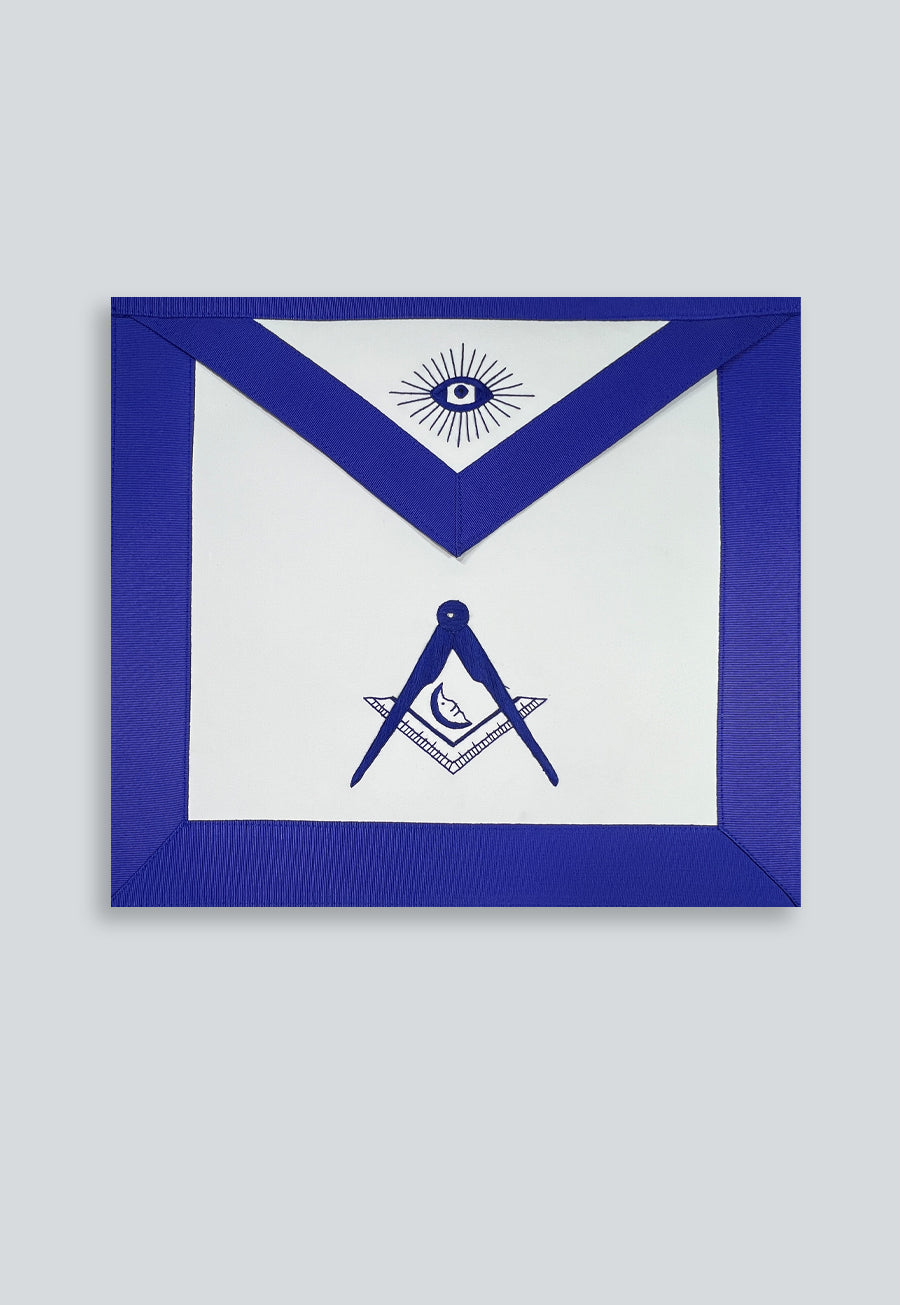 Junior Deacon Masonic Officer Apron - [Blue &amp; White]